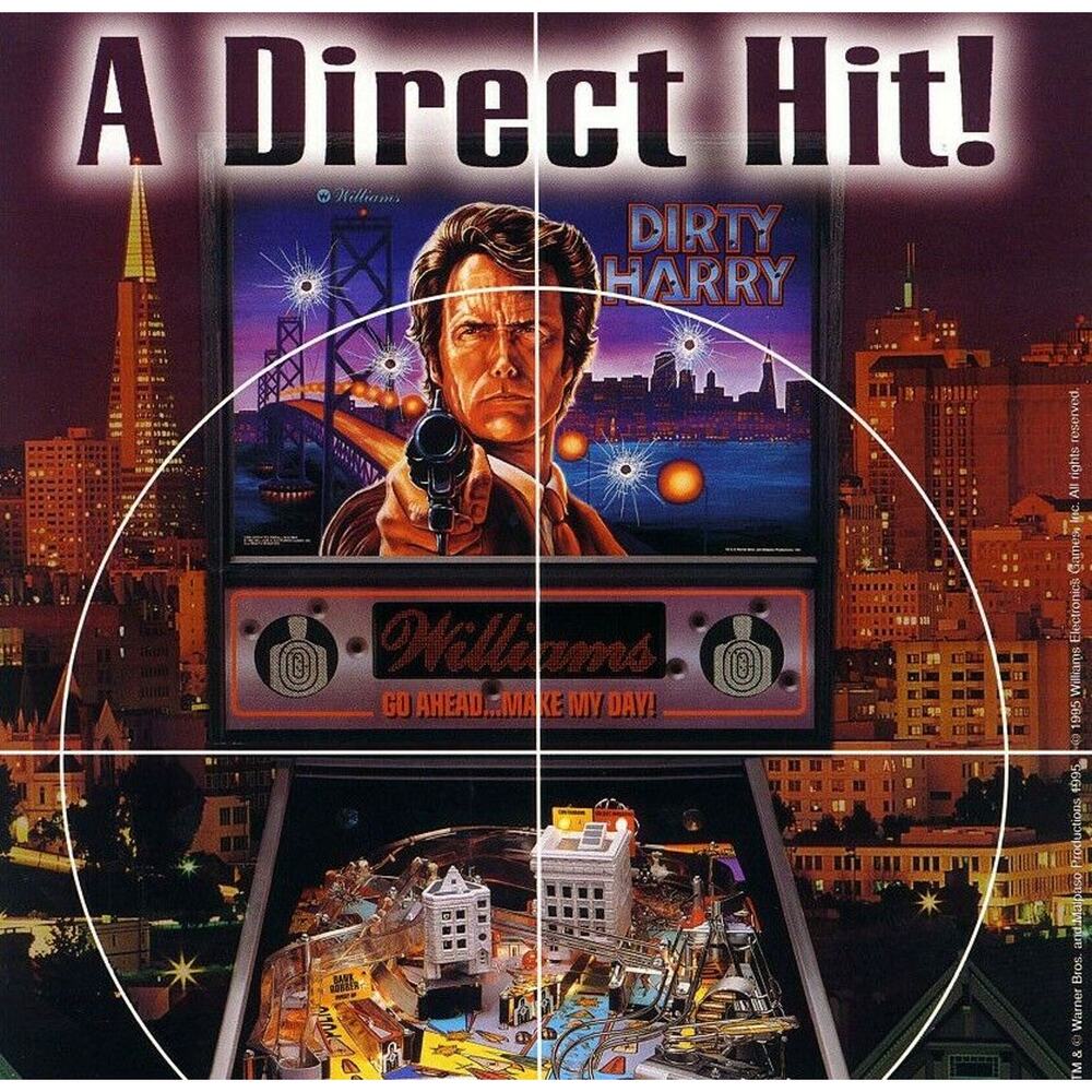 Dirty Harry Clint Eastwood Pinball FLYER Original Promo Artwork Vintage 1995